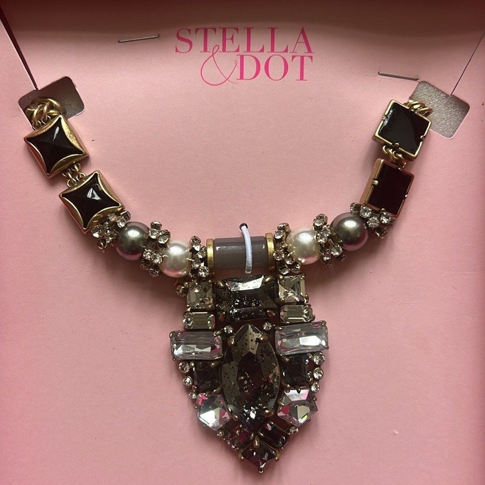 Stella & Dot Mix It Up Glam Pendant Chain Statement  Necklace
